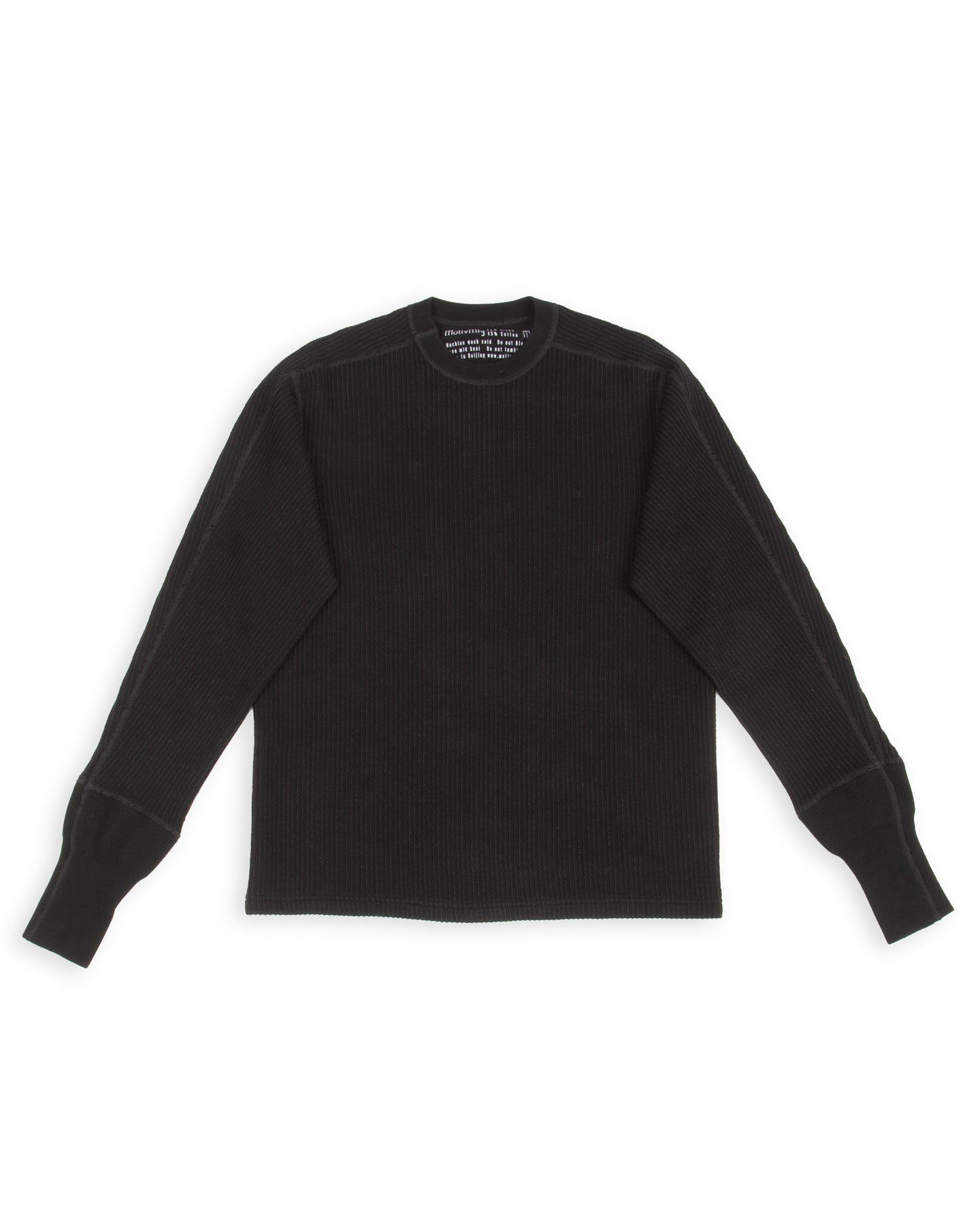 Swedish Thermal Shirt - Black Cotton/Linen Rib Jersey – Standard