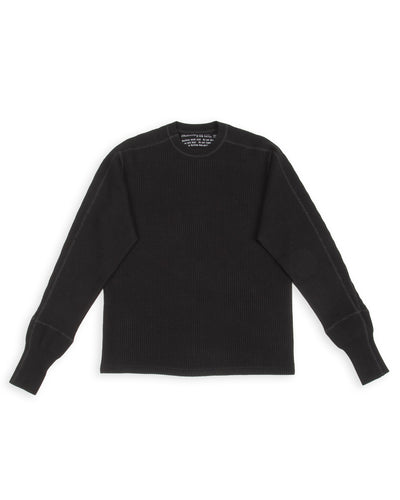 MotivMfg Swedish Thermal Shirt - Black Cotton/Linen Rib Jersey - Standard & Strange