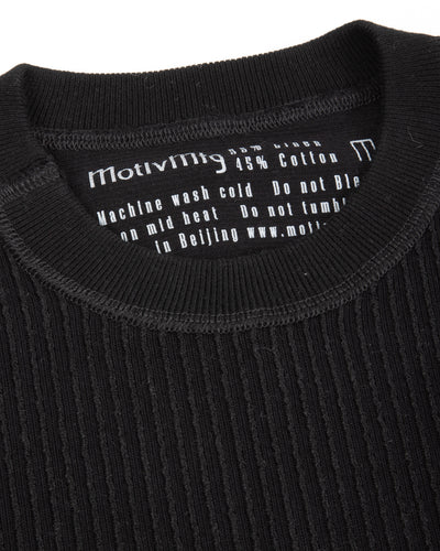 MotivMfg Swedish Thermal Shirt - Black Cotton/Linen Rib Jersey - Standard & Strange