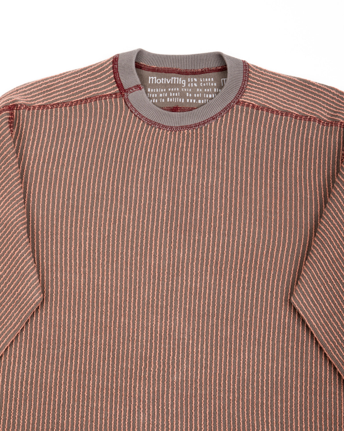 MotivMfg Swedish Thermal Shirt - Garnet Cotton/Linen Rib Jersey - Standard & Strange