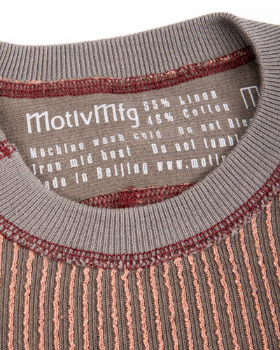 MotivMfg Swedish Thermal Shirt - Garnet Cotton/Linen Rib Jersey - Standard & Strange