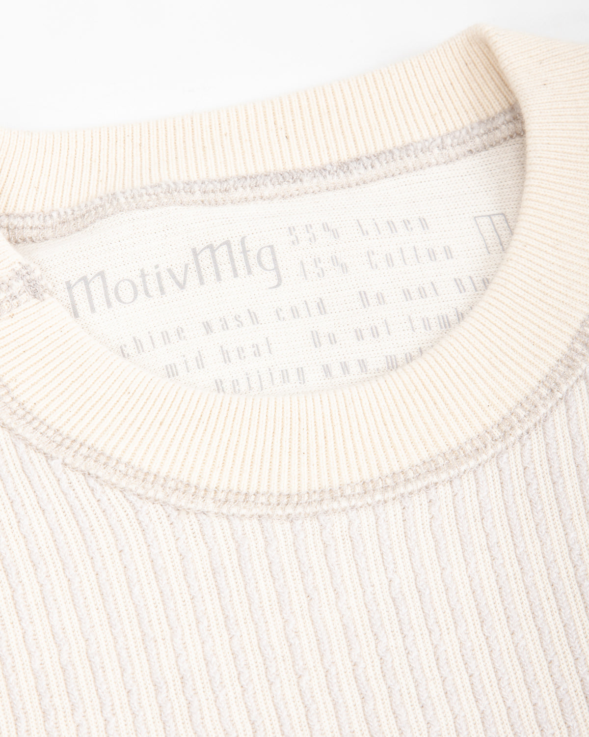 MotivMfg Swedish Thermal Shirt - Natural Cotton/Linen Rib Jersey - Standard & Strange
