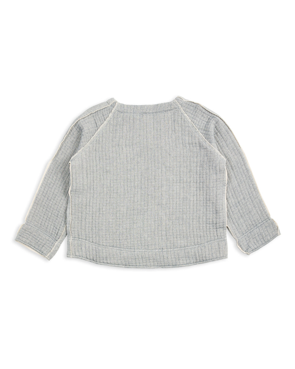 Nymane Together Quilted Sweatshirt - Natural/Indigo - Standard & Strange