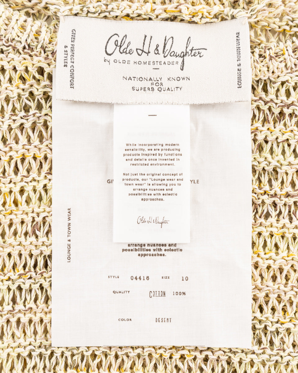 Olde Homesteader & Daughter Cotton Wrap Stitches Boat Neck Pullover - Desert 10 - Standard & Strange