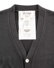 Olde Homesteader & Daughter Silk Plain Stitch V Neck Cardigan - Charcoal 10 - Standard & Strange