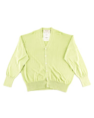 Olde Homesteader & Daughter Silk Plain Stitch V Neck Cardigan - Pistachio 10 - Standard & Strange