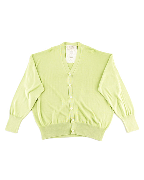 Olde Homesteader & Daughter Silk Plain Stitch V Neck Cardigan - Pistachio 10 - Standard & Strange