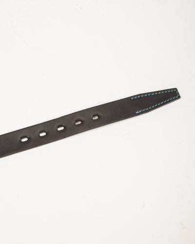 Omoto Denim Cowhide Leather Belt - Black - Standard & Strange