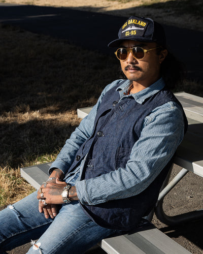 Ooe Yofukuten 1906 Sleeveless Outing Coat - Amoskeag Gold Medal Denim - Standard & Strange