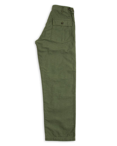 OrSlow Fatigue Pants - Regular Fit - Olive Reverse Sateen - Standard & Strange