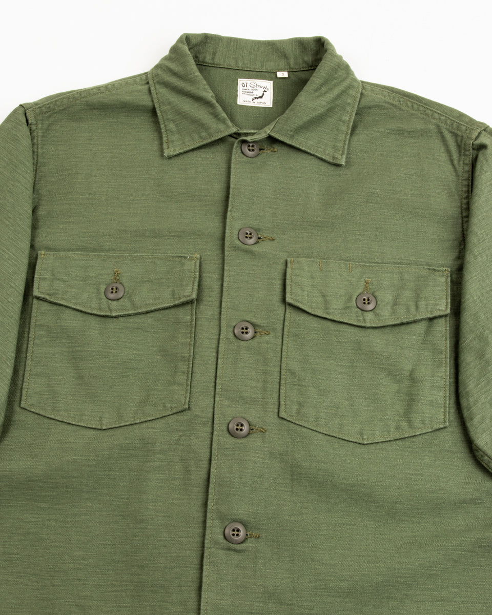 OrSlow Fatigue Shirt - Olive Reverse Sateen – Standard & Strange