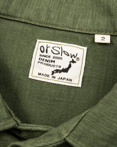 OrSlow Fatigue Shirt - Olive Reverse Sateen - Standard & Strange