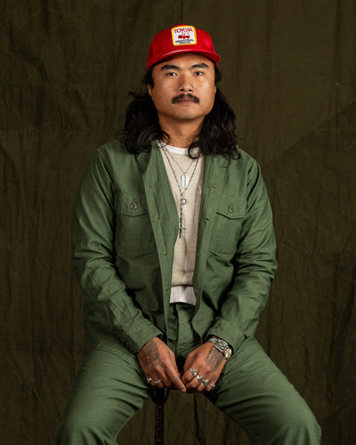 OrSlow Fatigue Shirt - Olive Reverse Sateen - Standard & Strange