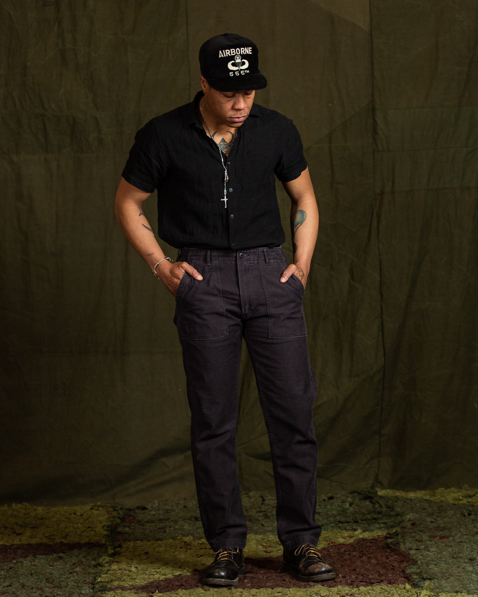 OrSlow Slim Fit Fatigue Pants - Black Stone Washed