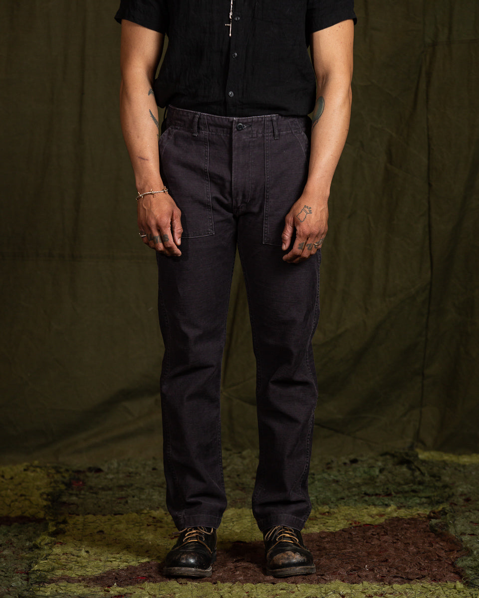 OrSlow Slim Fit Fatigue Pants - Black Stone Washed