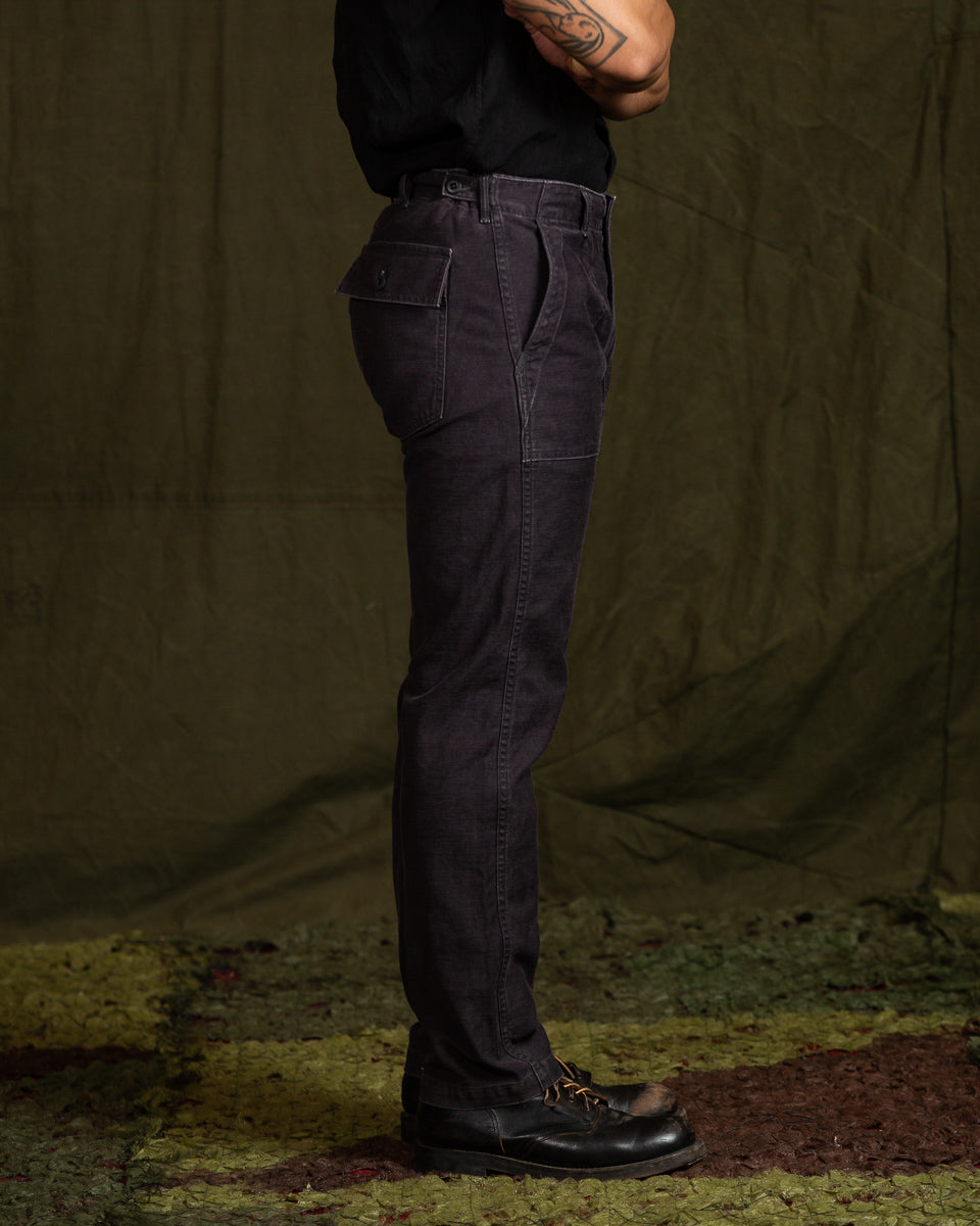 OrSlow Slim Fit Fatigue Pants - Black Stone Washed