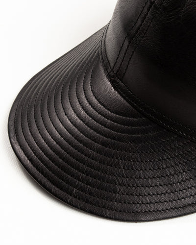Papa Nui A-26 Cap - Black Shinki Horsehide - Standard & Strange