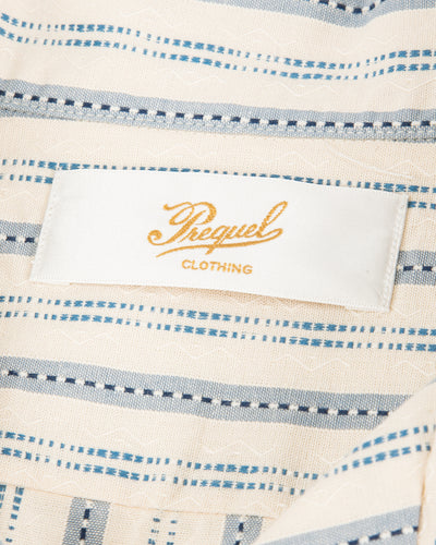 Prequel S&S x Prequel Short Open Collar Shirt - Beige Classic Riviera Stripe - Standard & Strange