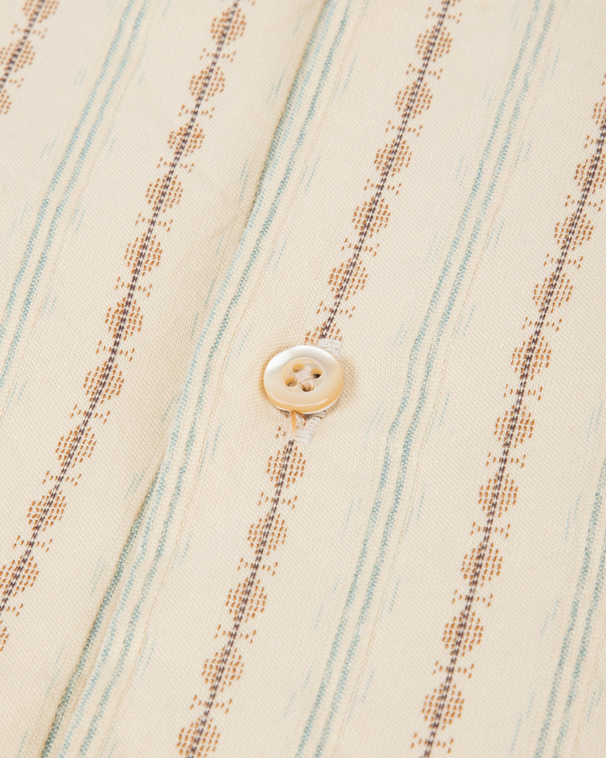 Prequel S&S x Prequel Short Open Collar Shirt - Beige Double Woven Dobby Stripe - Standard & Strange