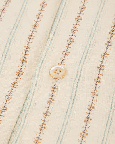 Prequel S&S x Prequel Short Open Collar Shirt - Beige Double Woven Dobby Stripe - Standard & Strange