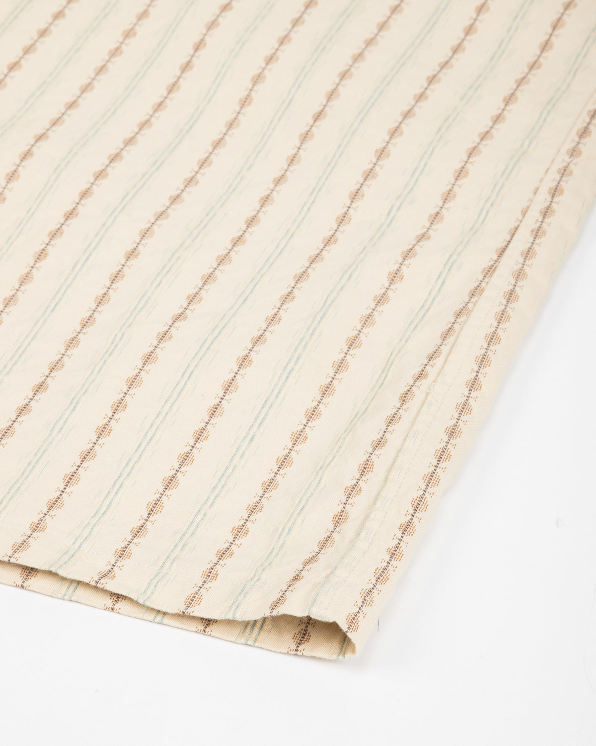 Prequel S&S x Prequel Short Open Collar Shirt - Beige Double Woven Dobby Stripe - Standard & Strange