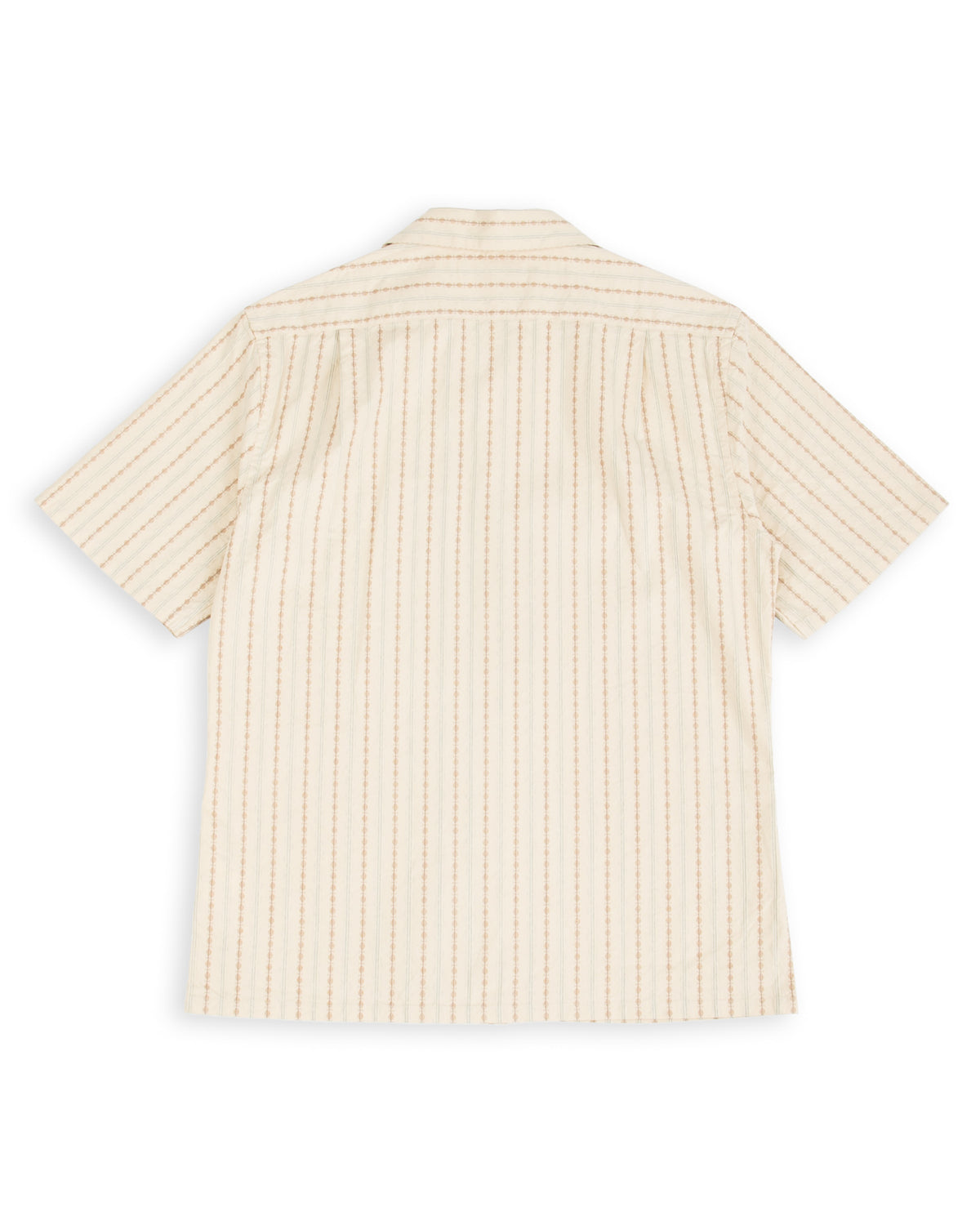 Prequel S&S x Prequel Short Open Collar Shirt - Beige Double Woven Dobby Stripe - Standard & Strange