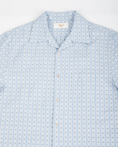 Prequel S&S x Prequel Short Open Collar Shirt - Blue Classic Dobby Check - Standard & Strange