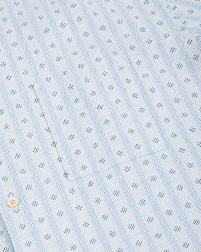 Prequel S&S x Prequel Short Open Collar Shirt - Blue Classic Dobby Check - Standard & Strange