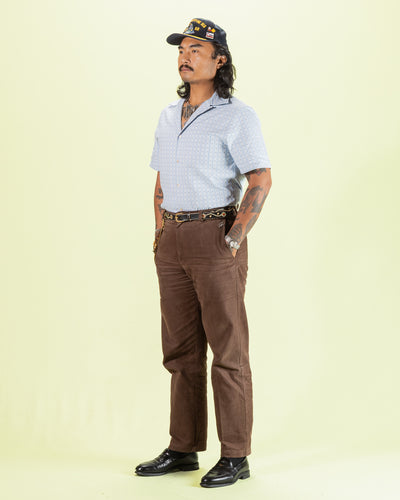 Prequel S&S x Prequel Short Open Collar Shirt - Blue Classic Dobby Check - Standard & Strange