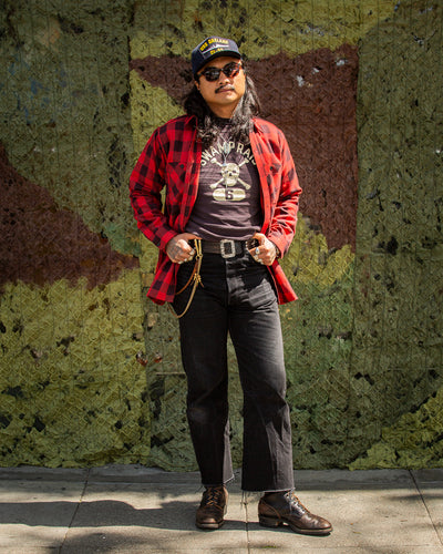 The Real McCoy's 8HU Twisted-Yarn Buffalo Check Flannel Shirt - Red/Black - Standard & Strange