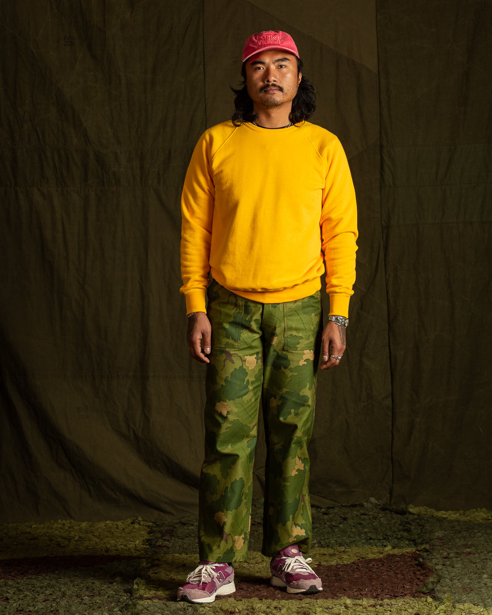 The Real McCoy's 9oz Loopwheel Raglan Sleeve Sweatshirt - Yellow - Standard & Strange