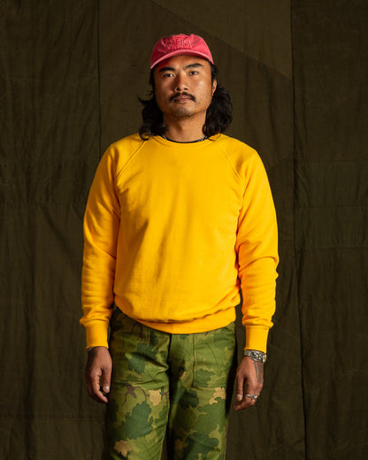 The Real McCoy's 9oz Loopwheel Raglan Sleeve Sweatshirt - Yellow - Standard & Strange