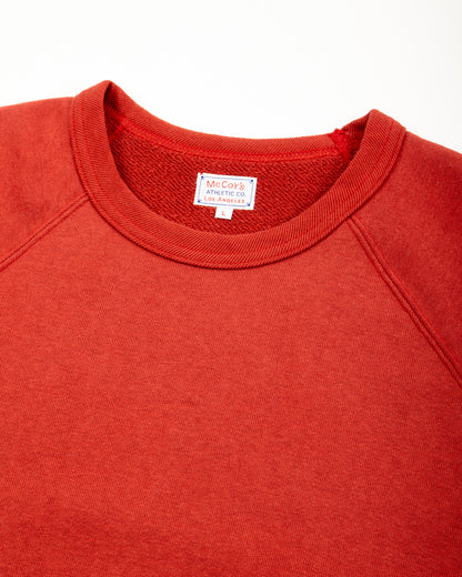 The Real McCoy's 9 oz Loopwheel Raglan Sweatshirt - Cherry - Standard & Strange