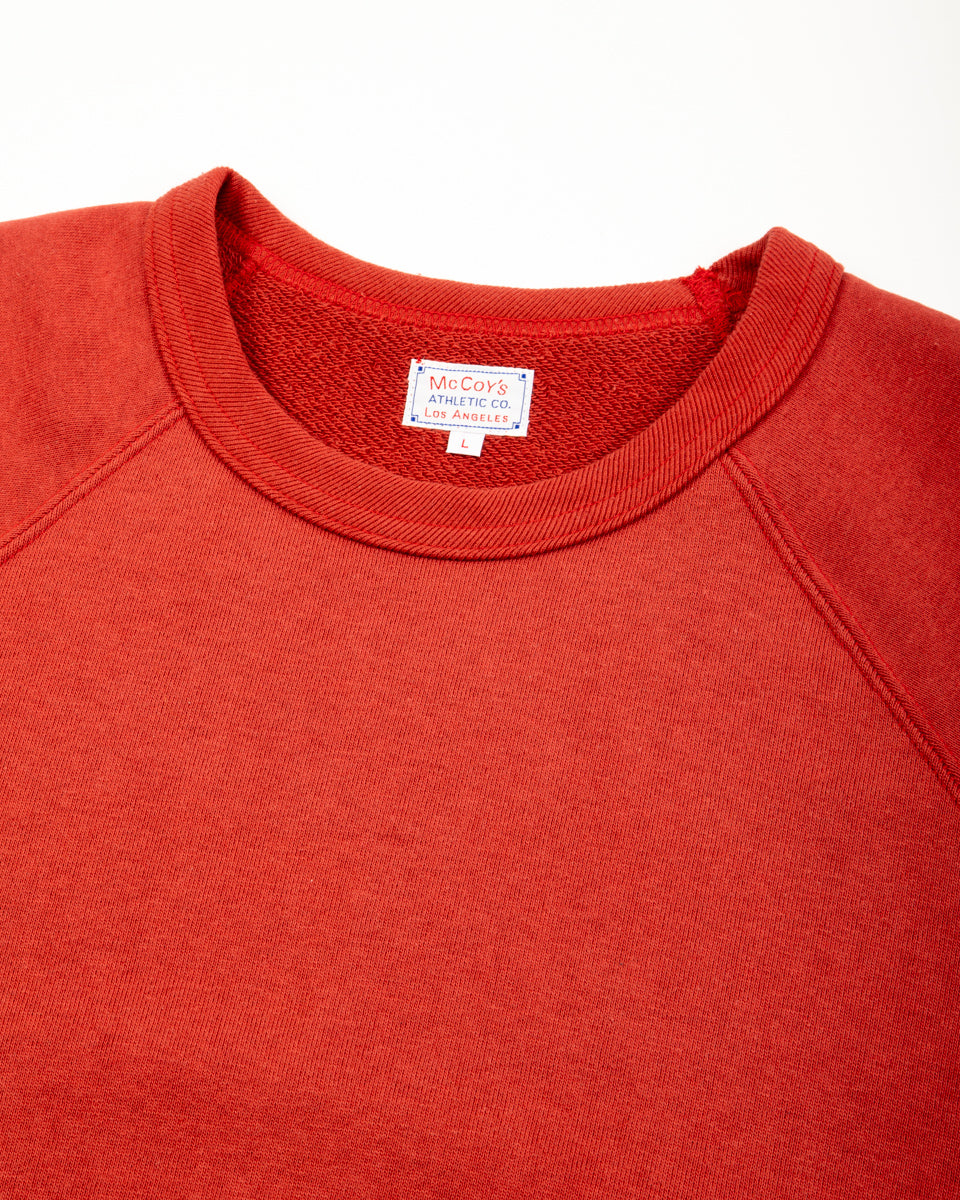 The Real McCoy's 9 oz Loopwheel Raglan Sweatshirt - Cherry - Standard & Strange