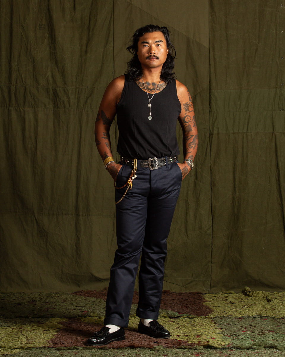 The Real McCoy's Blue Seal Chinos - Navy - Standard & Strange