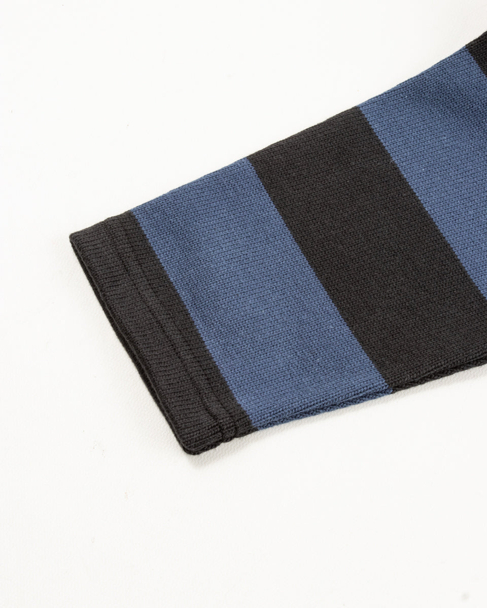 The Real McCoy's Buco Heavy Stripe Racing Jersey - Black/Blue - Standard & Strange