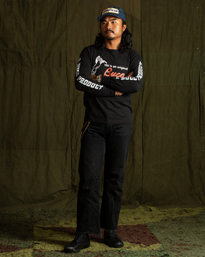 The Real McCoy's Buco L/S Tee / Original Buco - Black - Standard & Strange