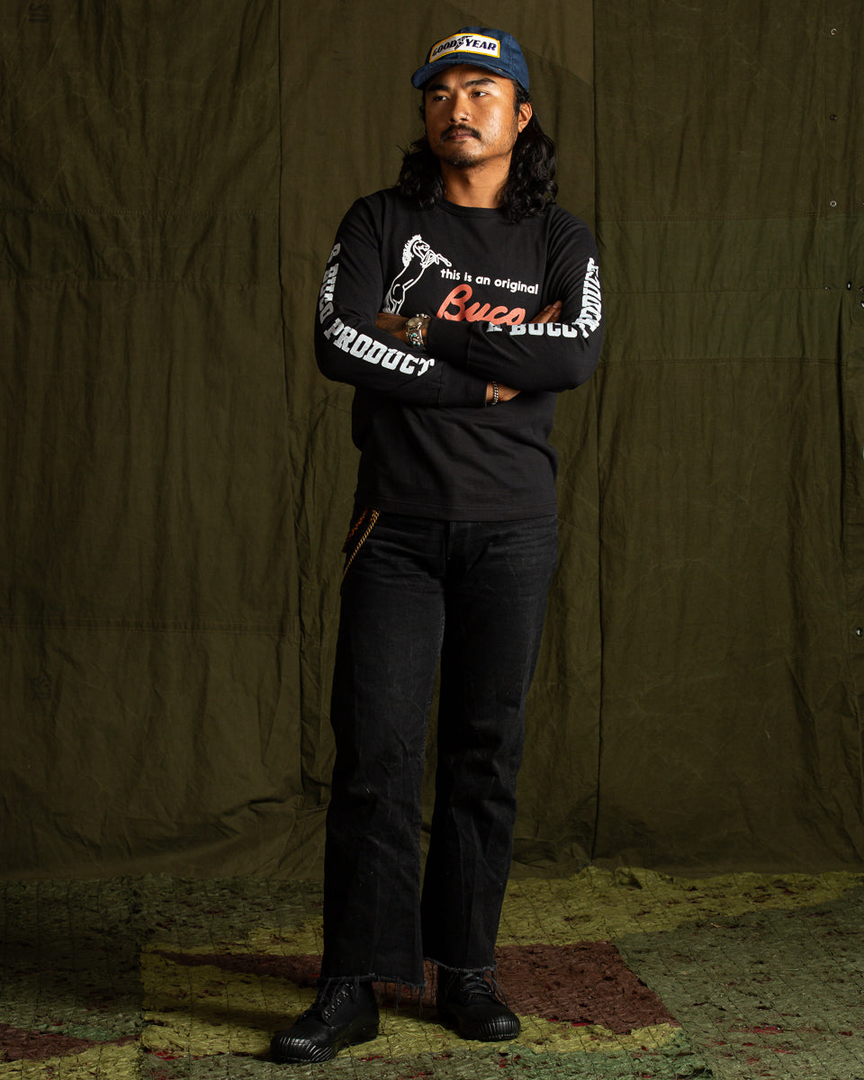 The Real McCoy's Buco L/S Tee / Original Buco - Black - Standard & Strange