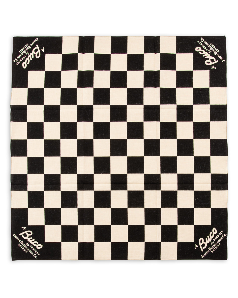 The Real McCoy's Buco Rider's Scarf / Checkered - White/Black - Standard & Strange