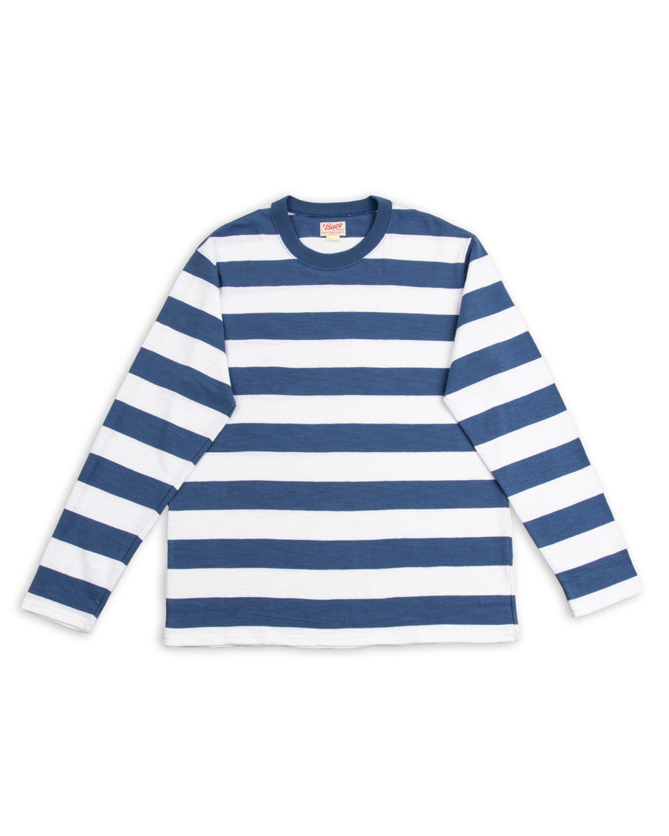 Buco Stripe L/S Tee - White/Blue