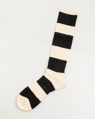 The Real McCoy's Buco Striped Action Socks - White/Black - Standard & Strange