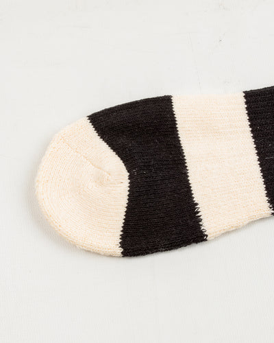 The Real McCoy's Buco Striped Action Socks - White/Black - Standard & Strange