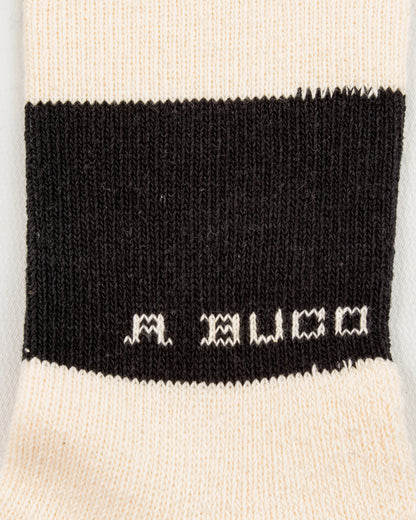 The Real McCoy's Buco Striped Action Socks - White/Black - Standard & Strange