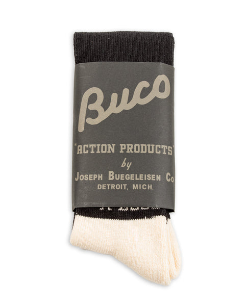 The Real McCoy's Buco Striped Action Socks - White/Black - Standard & Strange