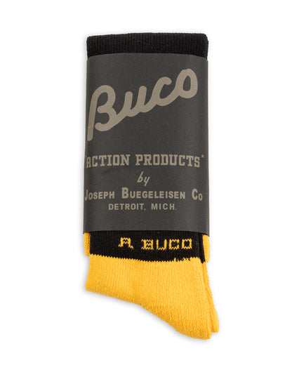 The Real McCoy's Buco Striped Action Socks - Yellow/Black - Standard & Strange