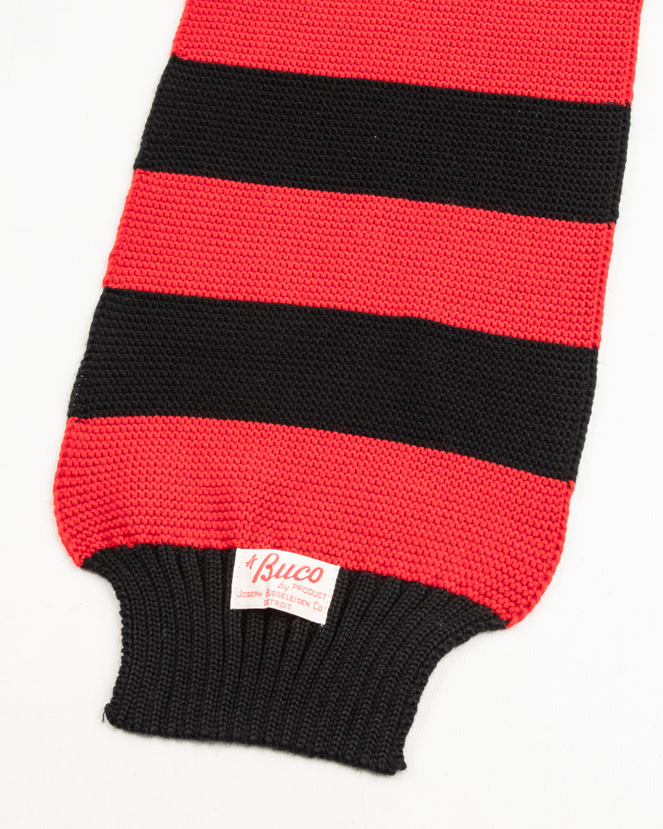 The Real McCoy's Buco Striped Wool Knit Scarf - Red/Black - Standard & Strange