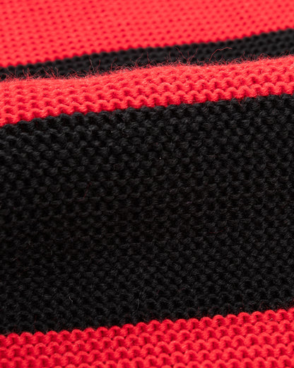 The Real McCoy's Buco Striped Wool Knit Scarf - Red/Black - Standard & Strange