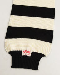 The Real McCoy's Buco Striped Wool Knit Scarf - White/Black - Standard & Strange