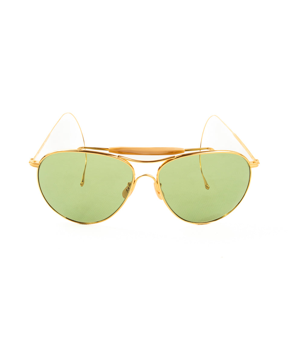 The Real McCoy's Flying Sun Aviator Sunglasses - Gold - Standard & Strange
