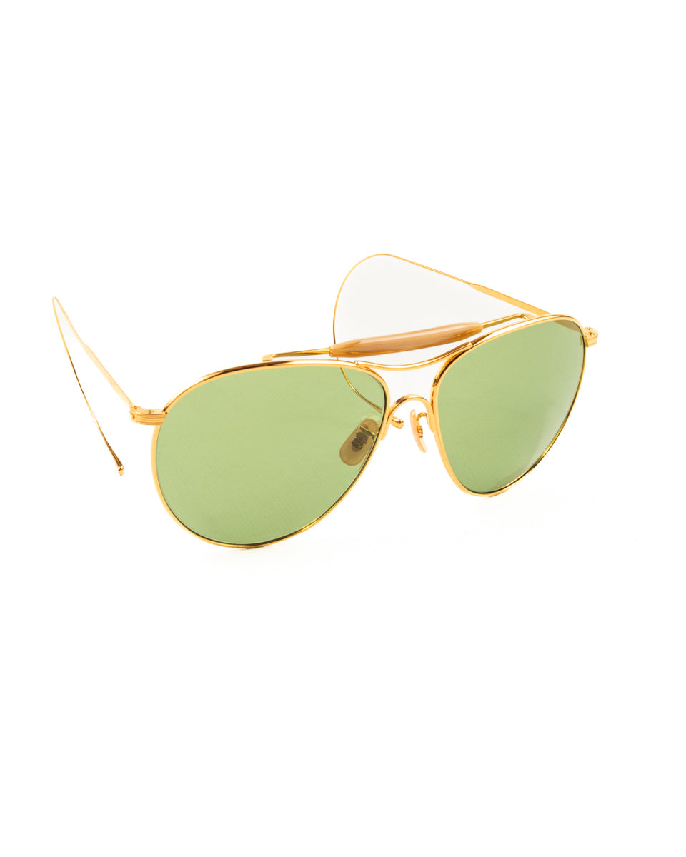 The Real McCoy's Flying Sun Aviator Sunglasses - Gold - Standard & Strange